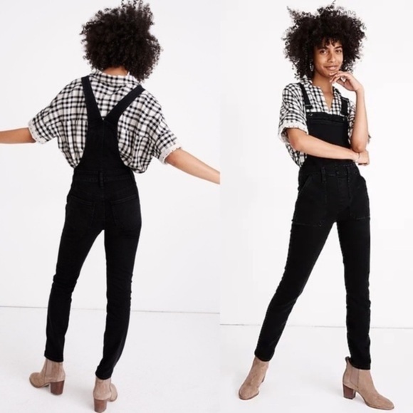 Madewell Black Skinny Overalls in Lunar Wash Size XXS - Picture 11 of 11